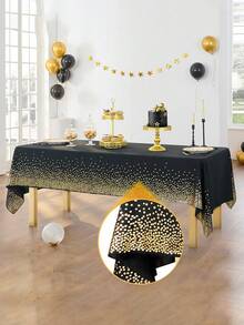 1/2/4片装一次性塑料桌布，派对桌布，可水洗桌布，防水防油桌布，加厚，可重复使用，适用于生日派对、返校派对、婚礼、情人节、斋月等场合。 - 彩色 - 查看 6