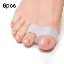 1 对硅胶趾分离器，双环硅胶趾间隔器，男女通用，适合瑜伽和日常放松 - 白色 - 查看 11