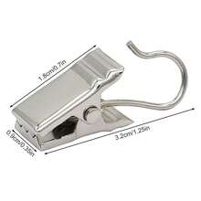 YiWang 10Pcs Stainless Steel Shower Curtain Clips With Non-Slip Teeth And 360 Degree Swivel Hook For Bathroom Home Hotel Gym - Multicolor - View 8