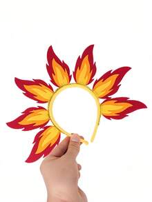 新款红色火焰头箍，嘉年华节日服装头饰，派对表演道具 - 彩色 - 查看 9