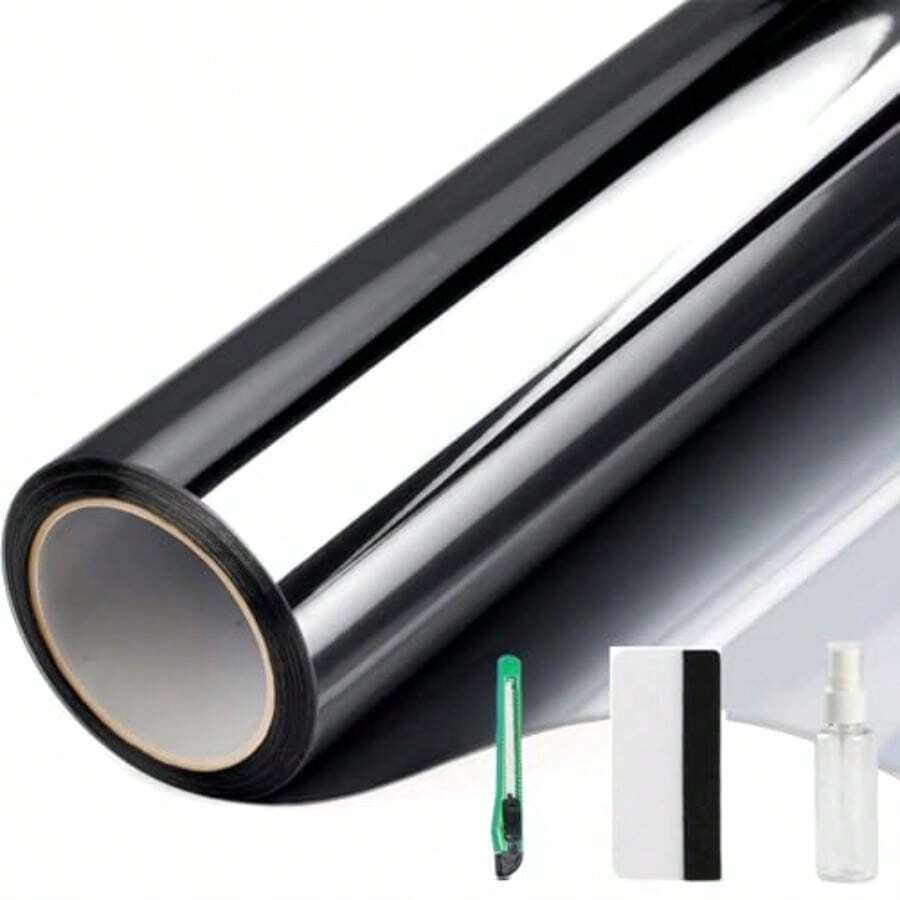 pelicula para cubrir ventanaPelicula Ventanas Sol 50*200cm Iene Con 3 Herramientas de Instalación Vidrio Protector Solar Privacidad Espejo Una Dirección Anti 99% UV Para Sala Cocina plata 50*200cm - Plata - Ver 1