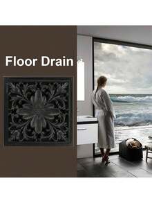 EstiloBestYiJo Drenaje de Piso de Latón Antiguo de 10cm, Drenaje de Piso de Ducha, Rejilla de Drenaje Antiguo a Prueba de Olores para Baños de Hogar y Hotel (Negro) Versión Mejorada - Negro - Ver 4