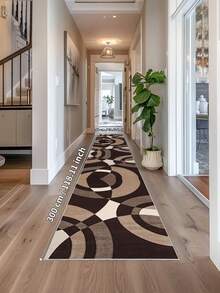 1PC Brown Rugs,Modern Minimalist Style, Crystal Velvet Jelly Base Runner Rug,800gsm, Non-Slip Backing, Area Rug, Mat For Living Room, Carpet For Bedroom, Machine Washable Low-Pile, Kitchen Hallway Dining Office, All-Season - Brown - View 8