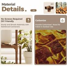 Plant Stand Indoor Outdoor Tall Plant Shelf For Multiple Plants Pots Wood Flower Stand Large Flower Holder For Living Room, Patio, Balcony, Garden Decor, Brown - 棕色 - 查看 7