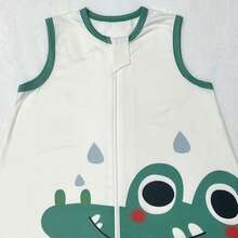 1件装轻便婴儿睡袋，可爱鳄鱼图案，适合0-9个月婴儿，春夏款 - 白色 - 查看 5