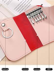 This Stylish And Versatile Women's Key Case Is Perfect For Storing Keys, Access Cards, And Coins. It's A Beautiful Key Case, Wallet, Key Holder, Protective Cover, Minimalist Coin Purse, Small Bag, Heart-Shaped Card Holder, And Multi-Functional Pouch. It Makes A Perfect Gift For Family And Friends On Valentine's Day Or Thanksgiving. - Multicolor - View 6