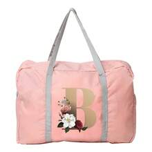 Foldable Travel Bags Unisex Clothes Storage Bag Portable Women Handbags Men Large Capacity Luggage Bags Multifunctional Travel Accessories 26 Letters Printing Gym Organizer - Pink - View 30