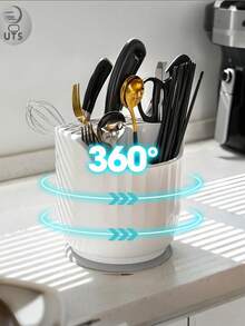 Organizador de cocina giratorio 360° - Caja de almacenamiento de gran capacidad multifuncional, diseño de múltiples compartimentos, ahorro de espacio, desmontable, fácil de limpiar, adecuado para varios tipos de habitaciones - Estante de herramientas redondo de plástico, sin necesidad de electricidad - Multicolor - Ver 3