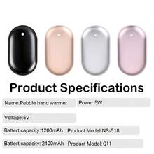 可充电便携式暖手宝，双面加热，持久保暖，户外露营、冬季狩猎必备，圣诞礼物，暖手宝，男士礼物，圣诞袜填充物，可充电暖手宝保温，闺蜜节、送给小狗、嘉年华、春夏精选、伴娘礼物，房间、卧室装饰，海滩、旅行，男士适用，女士适用，度假 - 彩色 - 查看 9