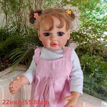 NPK 22inch Reborn Toddler Girl Full Body Vinyl Doll Betty Waterproof Bath Play Toy Christmas Gift For Girls - As Shown - View 2
