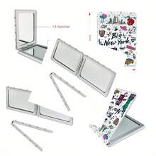 Espejo rectangular de viaje para niñas y mujeres diseño de recuerdo de Nueva York espejo de mano cosmético espejo compacto JMR-270801R - Jmr270801r - Ver 3