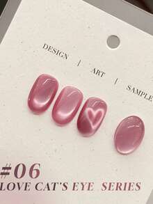 MISS SHAKA 10毫升秋冬美甲甜心系列粉色玻璃珠猫眼凝胶指甲油，裸粉色闪粉，流行金色玻璃珠凝胶美甲，美甲用品，圣诞美甲设计 - 彩色 - 查看 8