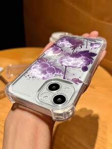 Funda para teléfono con diseño floral de peonías moradas, compatible con iPhone 16, 15, 14 Pro Max, 13, 12, 11, XR y XS Plus. Fabricada en silicona TPU, ofrece protección contra golpes y caídas, además de una excelente sensación al tacto. Es el regalo ideal para familiares, amigos y seres queridos. - transparente - Ver 6