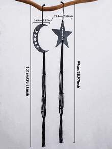 1个/2个黑色月亮星星装饰编织悬挂式花盆篮，波西米亚风格悬挂式花盆架，室内外植物篮，星空主题壁挂式花盆，手工编织植物架，卧室、客厅、阳台装饰悬挂式花盆，波西米亚风格家居装饰，送给植物爱好者和波西米亚风爱好者的礼物 - 彩色 - 查看 13