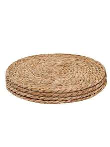 1/4/6件装手工编织餐垫，日式庭院风格茶杯垫，圆形碗碟垫，日式纸吸管厨房隔热垫，适用于餐厅、厨房和户外野餐，家居装饰圣诞杯垫圣诞餐桌装饰 - 彩色 - 查看 9