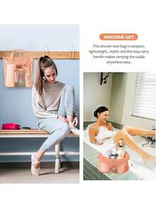 Estilo2 Bolsas De Malla De Ducha De Secado RáPido Para Colgar ArtíCulos De Cambiador Y BañO Organizador Para Viajes Y NatacióN Con Cierre (2 Grises)VersióN Mejorada - Rosa coral - Ver 6