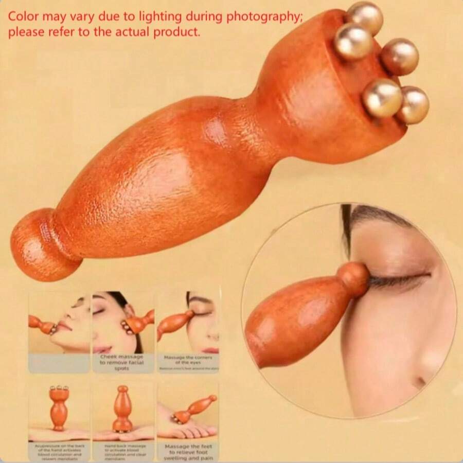 3-In-1 Rose Massage Tool For Feet, Scalp And Body, 5-Point Pressure Relief For Face/Eyes/Nose/Ears/Hands, Portable Gua Sha Shaping Massager, Acupressure Skincare Tool, Suitable For Body SPA, Travel And Office Self-Care, Perfect Gift For Women - Multicolor - View 1