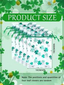 Bộ 20/10 túi quà tặng chủ đề Ngày Thánh Patrick của Eugenie, họa tiết cỏ bốn lá, được trang trí bằng hình in lá xanh và họa tiết cỏ bốn lá. Túi quà Eugenie, túi đựng trang sức, túi đựng trang sức nhỏ, túi lưới kiểu Ireland, túi quà tặng đựng sôcôla, kẹo và tiền xu, quà tặng tiệc tùng, túi quà nhỏ (4 x 6 inch) - Nhiều màu - Xem 8