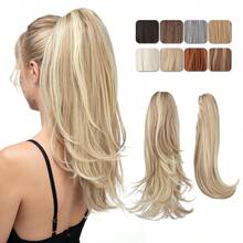 2-In-1 Rotating 180 Degree Claw Clip Ponytail Holder, Made Of Synthetic Fiber, Easy To Wear, Special Craftsmanship For More Realistic Appearance - Multicolor - View 1