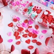 12pcs Valentine's Day Resin Clay Polymer Slices: Red Lip & Heart Mixed Style Thin Slices, Suitable For Resin Filling Accessories, DIY Epoxy Resin Mold Filler, Jewelry Casting Supplies, Jewelry DIY Crafts, Jewelry Making Essentials - Multicolor - View 4