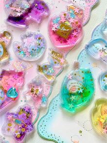 3D立体闪光摇摇贴纸，卡通装饰贴纸