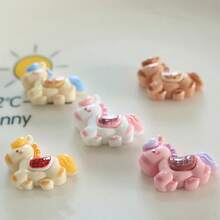 10/20/30pcs Cute Pony Resin Crafts - Adorable Cartoon Animal Charm, Colorful Pink Series, Exquisite Horn Design, Suitable For Scrapbooking, Jewelry Making, Resin Decoration Accessories - Pony - View 4