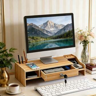 Soporte elevador para monitor de computadora de escritorio