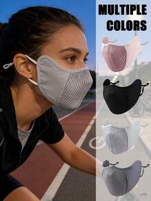 EIGIIS 1pc Face Mask For Women, Cycling Sports Style, Suitable For Various Sports Occasions, Breathable Knitted Face Mask, Not Tight On The Face - A - View 2