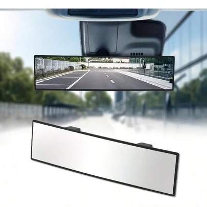 One Rearview Mirror, An 11.81-Inch Panoramic Convex Rearview Mirror With A Built-In Clip-On Wide-Angle Rearview Mirror, Effectively Reducing Blind Spots And Increasing Driving Visibility.