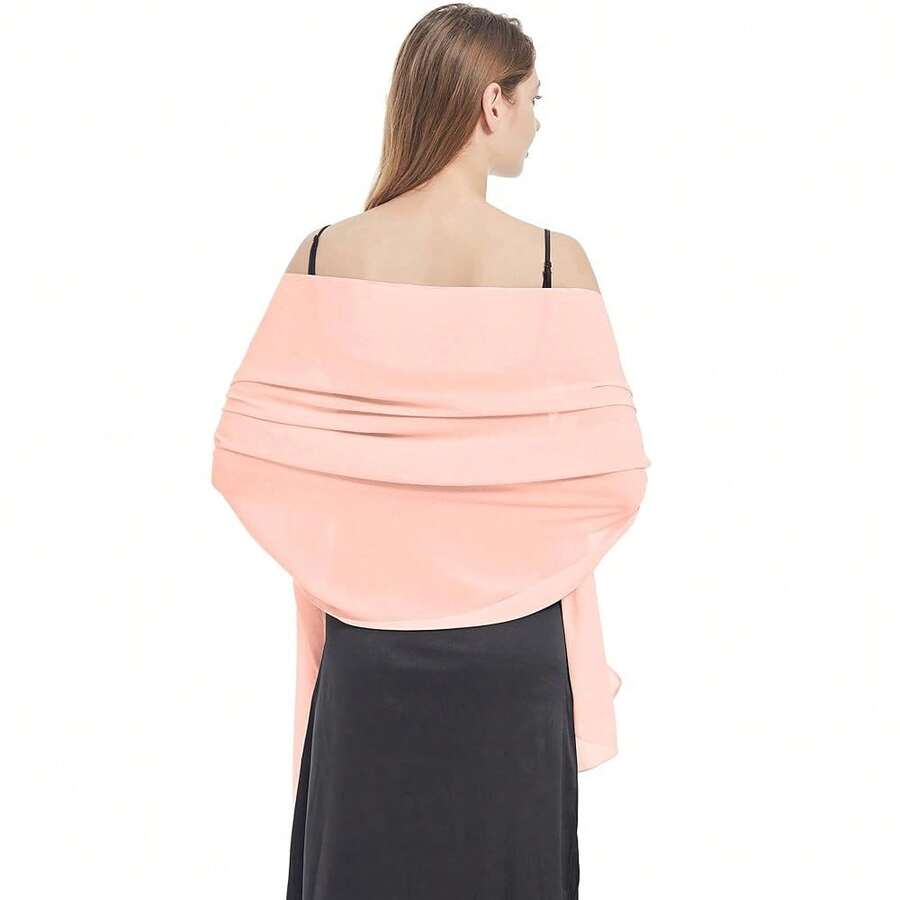 Ciormis Chiffon Shawl Wraps Scarves Lightweight For Women Evening Dresses Wedding Bridesmaid Or Formal Occasions,D#.OrangePink - D#.CamHồng - Xem 1