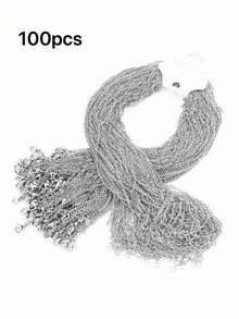 10/20/100 piezas, Collar de anillo de acero inoxidable de 45 cm, adecuado para uso diario, joyería DIY para mujeres - Multicolor - Ver 9