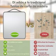 TendenciaTabla De Cocina Aceros Inoxidables Antibacteriano Dos Caras Geométrico PlateadoCalidad premium - 1 - Ver 4