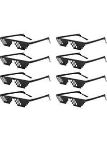 8 أكواب موزاييك، مناسبة للحفلات والأعراس وفن البكسل والمناسبات الممتعة الأخرى؛ لوازم حفلة هاواي. - أبيض وأسود - مشاهدة 11