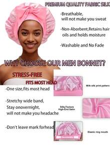 2pcs Satin Silk Sleeping Cap, Thickened With Drawstring, Suitable For Curly Hair And Braided Hairstyles Hair Sleep Cap - Bonnet With Tie - Multi-color - View 12