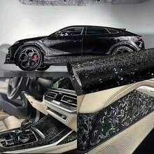 1pc Car Personalized Ghost Black Wrap Film, High-End Personalized Matte Black Car Wrap Film, Personalized Universe Ghost Black Car And Motorcycle Sticker, Waterproof, Scratch-Resistant, Breathable, Rearview Mirror - Universal Car Wrap Film - One Size - View 6