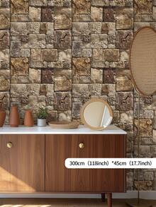 1卷1米/3米/5米棕黄色石纹艺术风格壁纸,可移除自粘式壁纸,乙烯基壁纸,适用于DIY家居装饰、房间背景、卧室、厨房、客厅、浴室、橱柜、家具翻新 - 彩色 - 查看 15