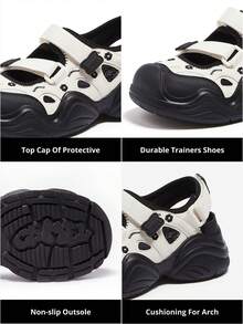 CAMEL CROWN Women's Fashion Walking Shoes, Cute Thick Sole Design, Hook And Loop Closure For Comfort And Non-Slip, Suitable For Casual Outdoor Wear