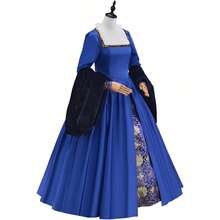 Anne Boleyn Dress  Queen Cosplay Costume Renaissance Dress Elizabethan Ball Gown For Women - Màu xanh lam - Xem 2