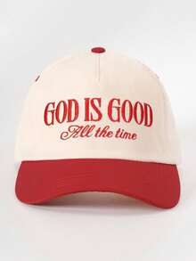 1pc Embroidered "GOD IS GOOD" Colorblock Baseball Cap, Adjustable Sun Protection Casual Hat Suitable For Spring/Autumn Travel, Fashion Versatile Sunshade Hat, Y2K Style For Youth,Beach,Festival - Baseball Cap - View 17