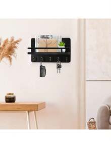 EstiloEstante Para Llaves Colgar Llaves Letras Billetes,Soporte De Pared Para Llavero,Porta Llaves Para Pared,DecoracióN RúStica E Industrial ÚNica,Viene Con 5 Ganchos,Para Entrada, Cocina, BañO, OficinaVersióN Mejorada - 1 - Ver 6