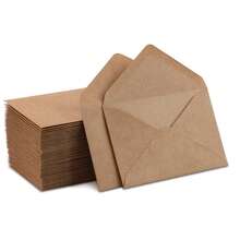 100pcs/50pcs/20pcsMini Envelopes 100 Count 4.1 X 2.75 Inches Brown Kraft Envelopes Bulk Tiny Envelope Pockets For Gift Card, Small Note Cards, Business Card - Cowhide - View 1