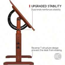 MEEDEN Mesa de dibujo de madera clásico: 35.5 x 23.5 pulgadas mesa de dibujo de artista con altura ajustable y mesa inclinable computadora de pintura de estudio para escribir lectura bocetos - Multicolor - Ver 5