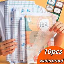 10pcs Pre-Cut Self-Adhesive Book Cover Film, Transparent Matte Waterproof Book Cover, Dust-Proof Book Jacket, Back To School Supplies, Random Pattern, Suitable For School Items, Back To School Season - Clear - View 1