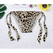 Women Silk Panties Lightweight Briefs Smooth Breathable Satin Bikini,Sexyys Tie-Side Underwear Daily Fit Comfort,Leopard#2 - 豹子#2 - 查看 3