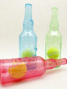 PETSIN 1pc Pet Supplies Tennis Ball Shaped Chew Toy With Net, Durable, Bite-Resistant, Dental Care, Squeaky, Random Color - Multicolor - View 7