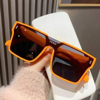 1 par nya fyrkantiga överdimensionerade retro-gatuglasögon, körglasögon för män