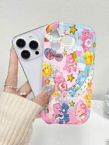 Ositos Cariñositos con corazones, estrellas y arcoíris. Esta elegante funda es compatible con los modelos  17, 16, 15, 14 Pro Max, 13, 12, 11, XR y XS Plus. Fabricada en silicona TPU, ofrece protección contra golpes y caídas, además de una sensación superior. Es un regalo ideal para familiares, amigos y seres queridos, y una opción perfecta para Año Nuevo. - transparente - Ver 4