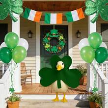 Disfraz de ganso irlandés para porche, bonito disfraz de trébol, ideal para decorar el patio o la estatua del ganso. - Verde - Ver 5