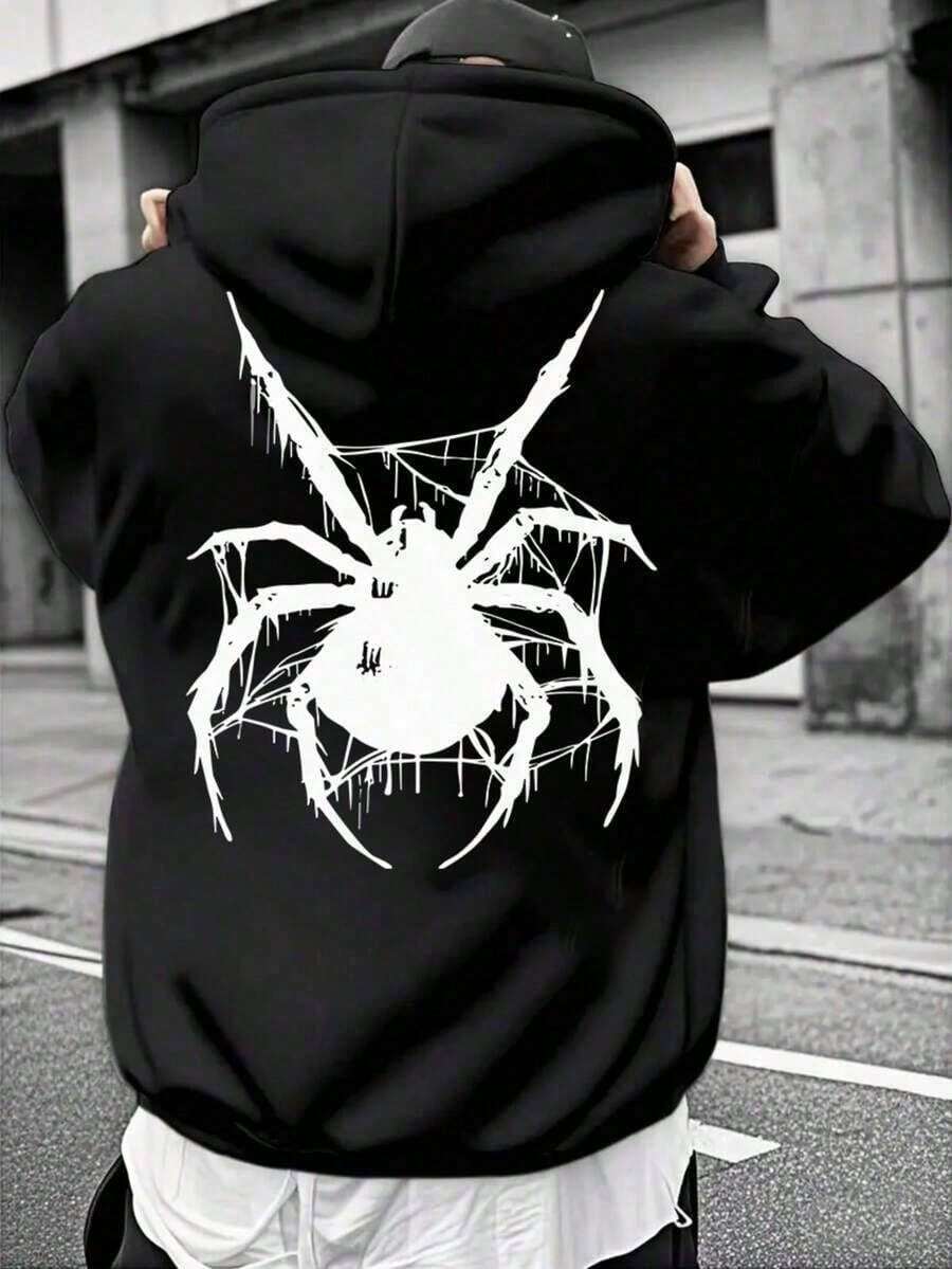 Spider Streetwear Hoodie For Men - Stylish Spider Jacket - 黑色 - 查看 1