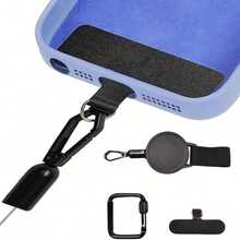 1/3pcs 2025 New Adjustable Anti-Theft Phone Lanyard, With Pull-Out Device, Durable Polyester Fiber, Safety Clasp, Suitable For Outdoor Sports And Hiking, Outdoor Gear | Adjustable Lanyard | Durable Lanyard, Phone Lanyard / Great Product Sharing! - Black - View 3